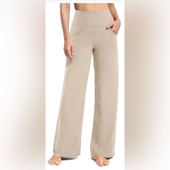 G4FREE brand- ladies size 12/14 large- wide leg pants in light light gray- - Picture 4 of 4